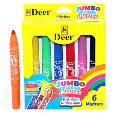COLORING MARKER SET JUMBO 6PCS DEER